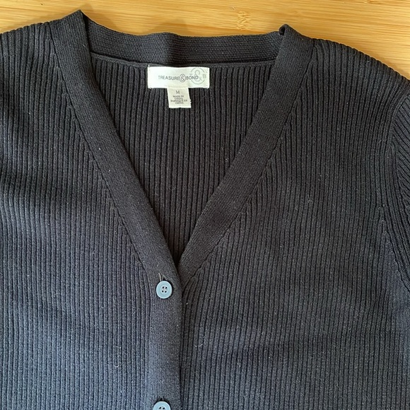 Women Button Down Sweater Long Midi Knit Long Sleeve Black Dress M NWOT Zara - Picture 2 of 6